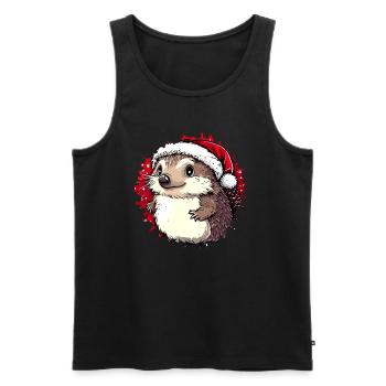 Igel Christmas - Männer Premium Bio Tank Top - Schwarz - Vorne - Michal (187cm)