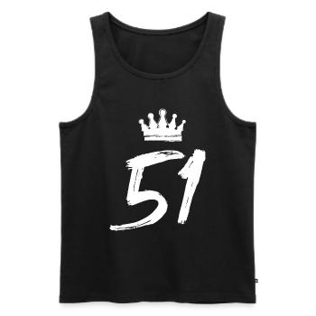 51 Zahl Krone - Männer Premium Bio Tank Top - Schwarz - Vorne - Michal (187cm)