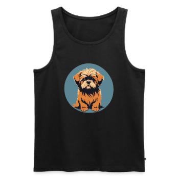 Lhasa apso Hundeporträt Bild - Männer Premium Bio Tank Top - Schwarz - Vorne - Michal (187cm)