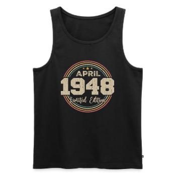 April 1948 Retro April 1948 Geburtstagsgeschenk - Männer Premium Bio Tank Top - Schwarz - Vorne - Michal (187cm)