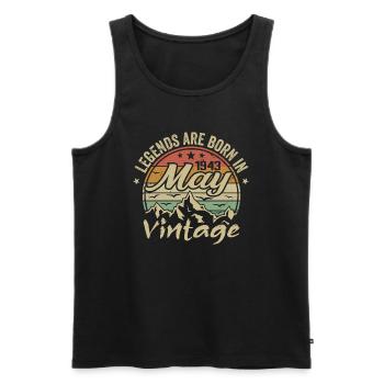 Mai 1943 Geburtstagsgeschenk 1943 Jahrgang 1943 - Männer Premium Bio Tank Top - Schwarz - Vorne - Michal (187cm)