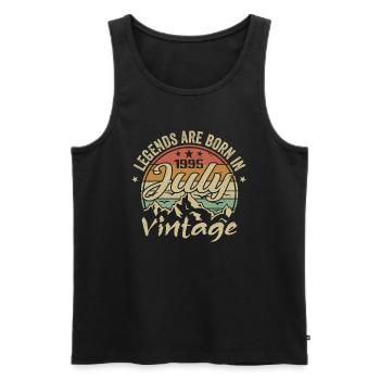 Jahrgang Juli 1995 Geburtstag Juli 1995 - Männer Premium Bio Tank Top - Schwarz - Vorne - Michal (187cm)