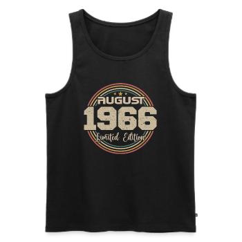 Jahrgang Jahrgang August 1966 Geburtstagsgeschenk 1966 - Männer Premium Bio Tank Top - Schwarz - Vorne - Michal (187cm)