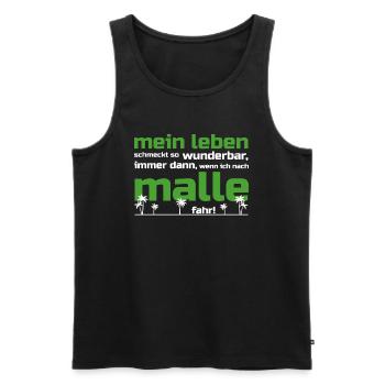 Mein Leben Malle (Schrift grün/weiß) - Männer Premium Bio Tank Top - Schwarz - Vorne - AI Model Male 178 light (178cm)