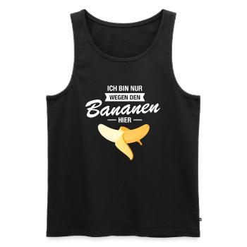 Ich Bin Nur Wegen Den Bananen Hier - Marathon - Männer Premium Bio Tank Top - Schwarz - Vorne - Michal (187cm)