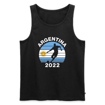 Football Argentine Coupe du Monde Drapeau de l’Argentine - Débardeur bio Premium Homme - noir - Devant - AI Model Male 178 light (178cm)