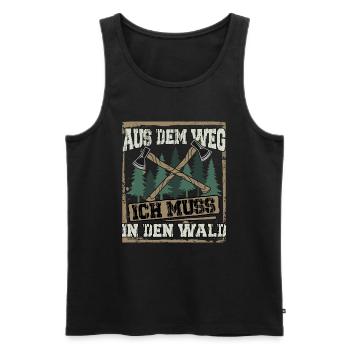 Aus dem Weg ich muss in den Wald - Männer Premium Bio Tank Top - Schwarz - Vorne - Michal (187cm)