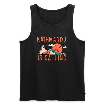 Retro Annapurna Nepal Reise nach Kathmandu - Männer Premium Bio Tank Top - Schwarz - Vorne - Michal (187cm)