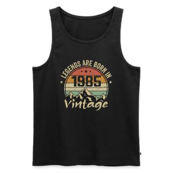 1985 Jahrgang 1985 Retro 1985 Jubiläumsgeschenk - Männer Premium Bio Tank Top - Schwarz - Vorne - Michal (187cm)