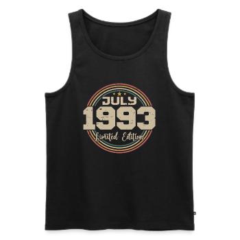 1993 Anniversaire Juillet 1993 Cadeau Juillet 1993 - Débardeur bio Premium Homme - noir - Devant - Michal (187cm)