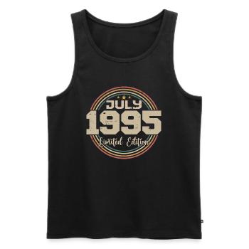 1995 Geburtstag Juli 1995 Geschenk Juli 1995 - Männer Premium Bio Tank Top - Schwarz - Vorne - Michal (187cm)