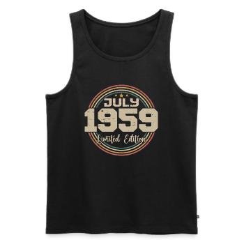 1959 Geburtstag Juli 1959 Geschenk Juli 1959 - Männer Premium Bio Tank Top - Schwarz - Vorne - Michal (187cm)