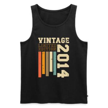 Vintage 2014 Jahrgang Retro Geburtstag Geschenk - Männer Premium Bio Tank Top - Schwarz - Vorne - AI Model Male 178 light (178cm)