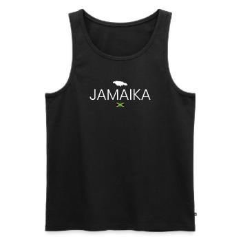 Jamaica Holidays - Men's Premium Organic Tank Top - black - Front - AI Model Male 178 light (178cm)