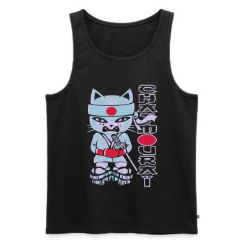 Chat mouraï flex - Männer Premium Bio Tank Top - Schwarz - Vorne - AI Model Male 178 light (178cm)