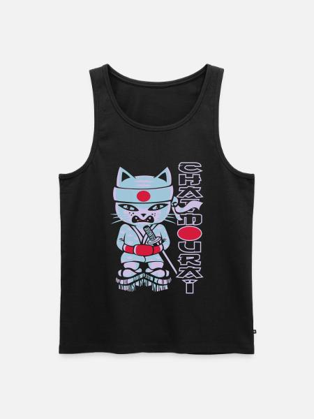 Chat mouraï flex - Men's Premium Organic Tank Top - black