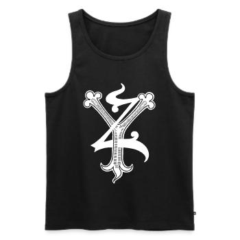 Letters YZ Rapp art - Men's Premium Organic Tank Top - black - Front - AI Model Male 178 light (178cm)