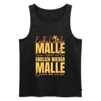 Endlich wieder Malle - Sonne Strand und Bier - Männer Premium Bio Tank Top - Schwarz - Vorne - Michal (187cm)