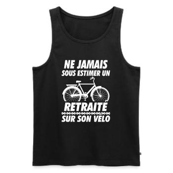un retraité sur son vélo humour retraite cycliste - Débardeur bio Premium Homme - noir - Devant - Michal (187cm)