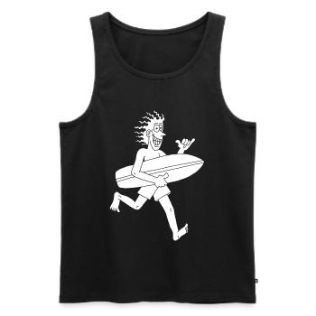 Impatient surfer (white) - Men's Premium Organic Tank Top - black - Front - Michal (187cm)