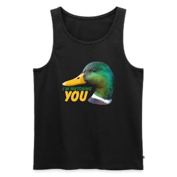 Canard - Je te regarde - Débardeur bio Premium Homme - noir - Devant - AI Model Male 178 light (178cm)