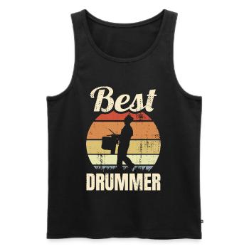 Best Drummer - Men's Premium Organic Tank Top - black - Front - AI Model Male 178 light (178cm)