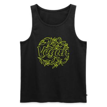 Vert végétalien - Débardeur bio Premium Homme - noir - Devant - Michal (187cm)