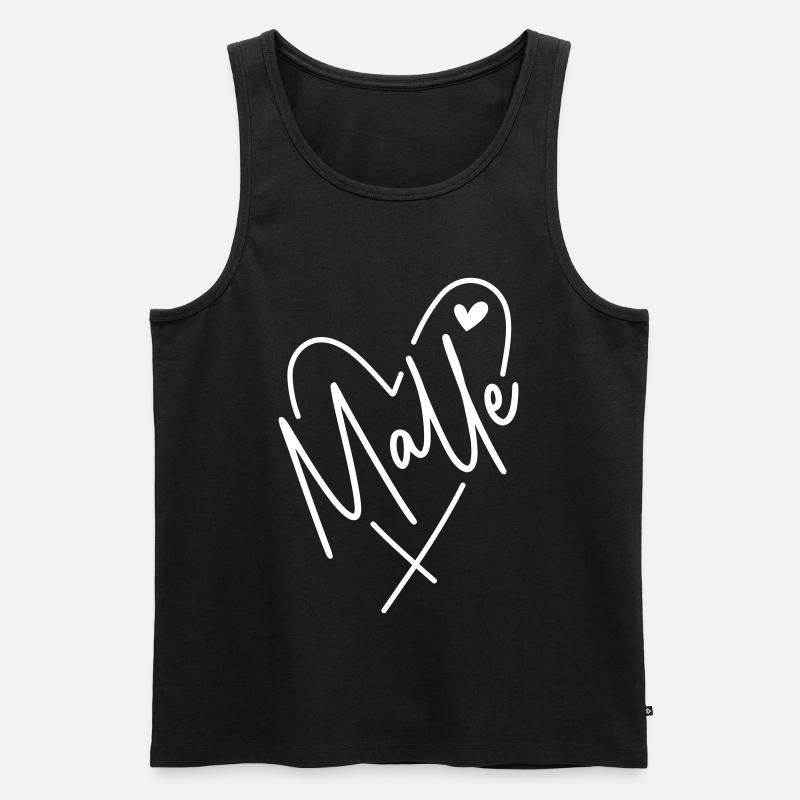 Malle Herz - Männer Premium Bio Tank Top - Schwarz