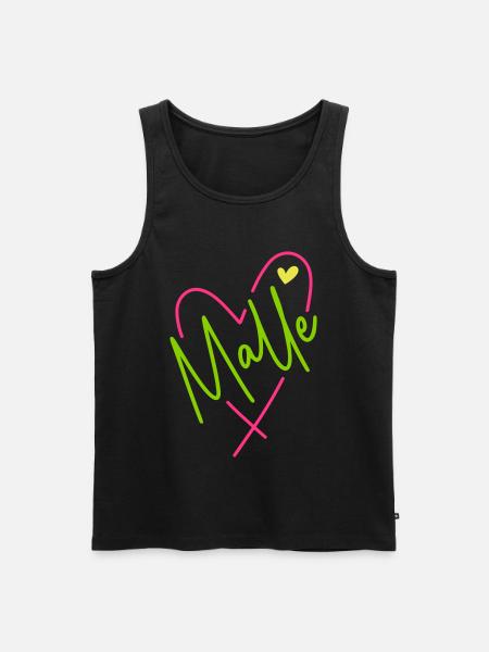 Malle Herz bunt (Farbwechsel alle Farben änderbar) - Männer Premium Bio Tank Top - Schwarz