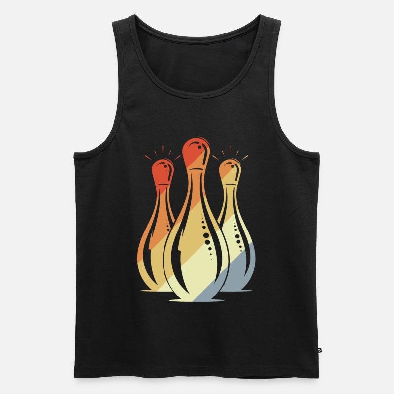 Bowling Grafik Retro Look - Männer Premium Bio Tank Top - Schwarz