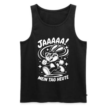 Hoppel Bunny Heute ist mein Tag - Männer Premium Bio Tank Top - Schwarz - Vorne - AI Model Male 178 light (178cm)