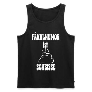 Fecal humor is shit poop pile - Men's Premium Organic Tank Top - black - Front - AI Model Male 178 light (178cm)