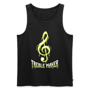Treble Maker Musique drôle Musicien de jeux de mots - Débardeur bio Premium Homme - noir - Devant - Michal (187cm)