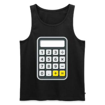 Taschenrechner Kostüm Karneval Fasching Nerd  - Männer Premium Bio Tank Top - Schwarz - Vorne - Michal (187cm)