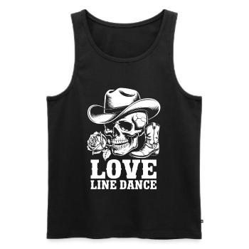Skelett Cowboy Line Dance - Männer Premium Bio Tank Top - Schwarz - Vorne - Michal (187cm)