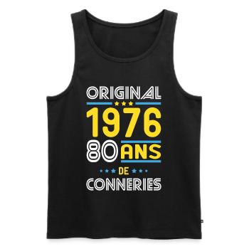 Original – 1976 – 50 ans de conneries - Débardeur bio Premium Homme - noir - Devant - Michal (187cm)