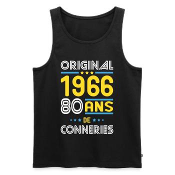Original – 1966 – 60 ans de conneries - Débardeur bio Premium Homme - noir - Devant - Michal (187cm)