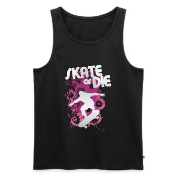 Skate or Die: Leuchtende Graffiti - Männer Premium Bio Tank Top - Schwarz - Vorne - AI Model Male 178 light (178cm)