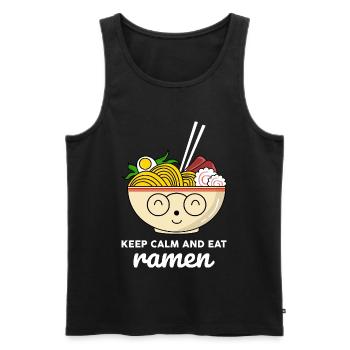 Chemise Kawaii Stay Calm Eat Ramen - Débardeur bio Premium Homme - noir - Devant - Michal (187cm)