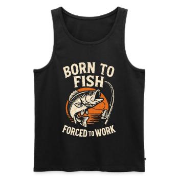 Lustiges Angler Geschenk: Born to Fish Angelspruch - Männer Premium Bio Tank Top - Schwarz - Vorne - Michal (187cm)