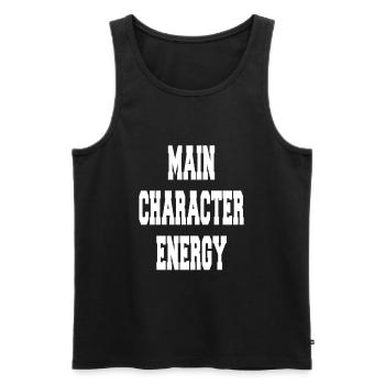  Main Character Energy - Männer Premium Bio Tank Top - Schwarz - Vorne - AI Model Male 178 light (178cm)