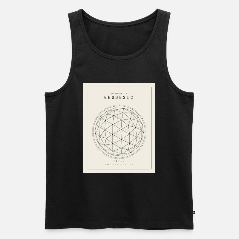 Geodesian Sphere Geometry Pattern - Men's Premium Organic Tank Top - black