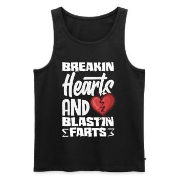 Retro Heart Valentine's Day Design Love - Men's Premium Organic Tank Top - black - Front - Michal (187cm)