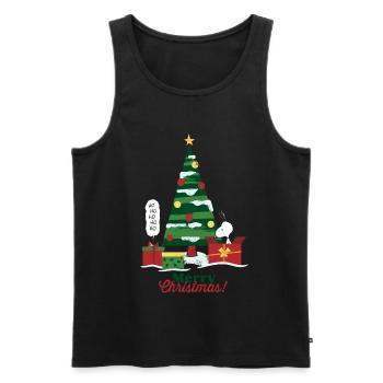 Peanuts Joyeux Noël Avec Snoopy & Sapin - Débardeur bio Premium Homme - noir - Devant - Michal (187cm)