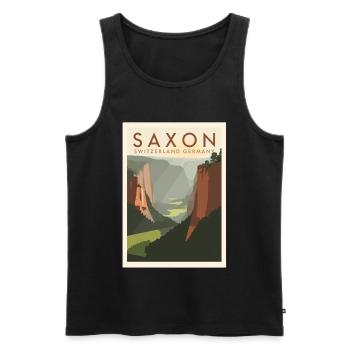 Saxon Switzerland | Vintage National Park - Men's Premium Organic Tank Top - black - Front - Michal (187cm)