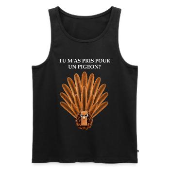 Pas un pigeon - Débardeur bio Premium Homme - noir - Devant - Michal (187cm)