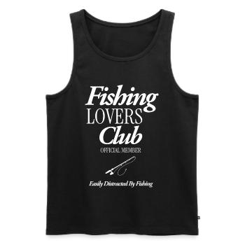 Fishing Lovers Club - Männer Premium Bio Tank Top - Schwarz - Vorne - Michal (187cm)