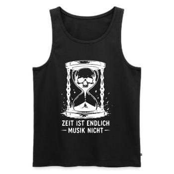 Zeitlose Musik im Totenkopf-Sanduhr - Männer Premium Bio Tank Top - Schwarz - Vorne - Michal (187cm)