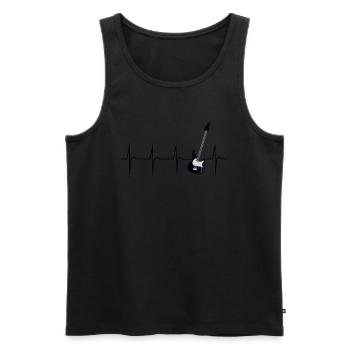 mein herz schlägt für e gitarre - Männer Premium Bio Tank Top - Schwarz - Vorne - Michal (187cm)