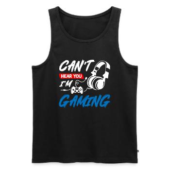 Cnat Hear You I Am Gaming - Men's Premium Organic Tank Top - black - Front - Michal (187cm)